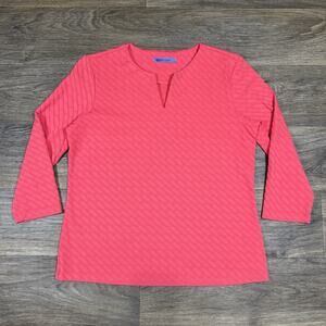 J.Mclaughlin Carly Catalina Cloth Textured Top Women's, L Coral